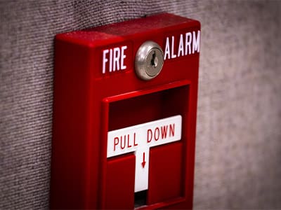 Red Fire Alarm on wall